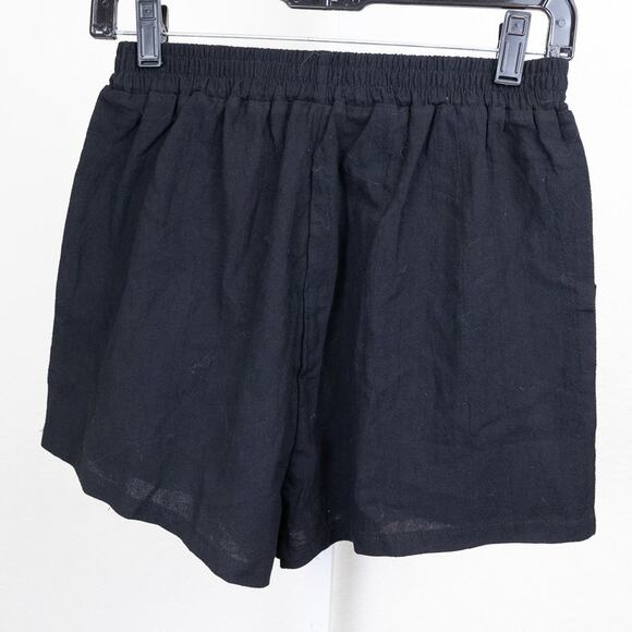 hein Black Woven Drawstring Shorts Women’s Size 4 NWOT - Picture 2 of 4